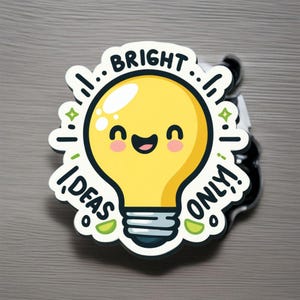 Kawaii Lightbulb Sticker: Bright Ideas Vinyl Decal