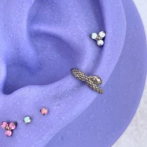 16g Dainty Snake Conch Hoop, Conch Earring, Conch Ring Clicker, 316L Surgical Steel Piercing Jewelry