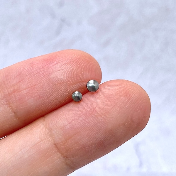 Implant Grade Titanium Polished Dome Dot Pin Cartilage Helix Tragus Jewelry Push In Labret Stud Threadless Flat Back Earring 20g 18g 16g