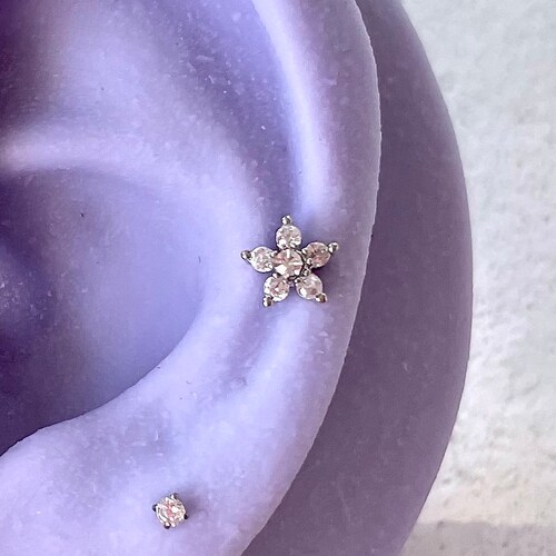 16g Ball Back Earring 3mm/4mm/5mm Prong Set Iridescent CZ Star Etsy