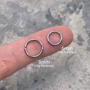 16g Tiny Seamless Clicker 316L Surgical Steel Gold Rose Gold Cartilage Helix Daith Piercing Hoop Earring