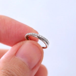 16g Clicker CZ Paved Conch Hoop, Conch Earring, Conch Ring Clicker, 316L Surgical Steel Piercing Jewelry