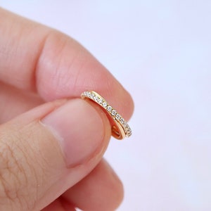 16g Dainty CZ Paved Conch Hoop, Conch Earring, Conch Ring Clicker, 316L Surgical Steel Piercing Jewelry
