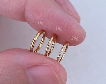 316L Surgical Steel Cartilage Earring, Helix Hoop, 16g 18g 20g Clicker, 6mm 8mm 10mm Conch Hoop, Tragus Ring, Gold, Rose Gold, Silver Finish