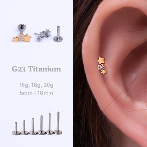 20G/18G/16G Dainty Star Cluster Stud Push Pin Labret Cartilage Earring Threadless Flat Back Stud Cartilage Stud Flat Back Earring