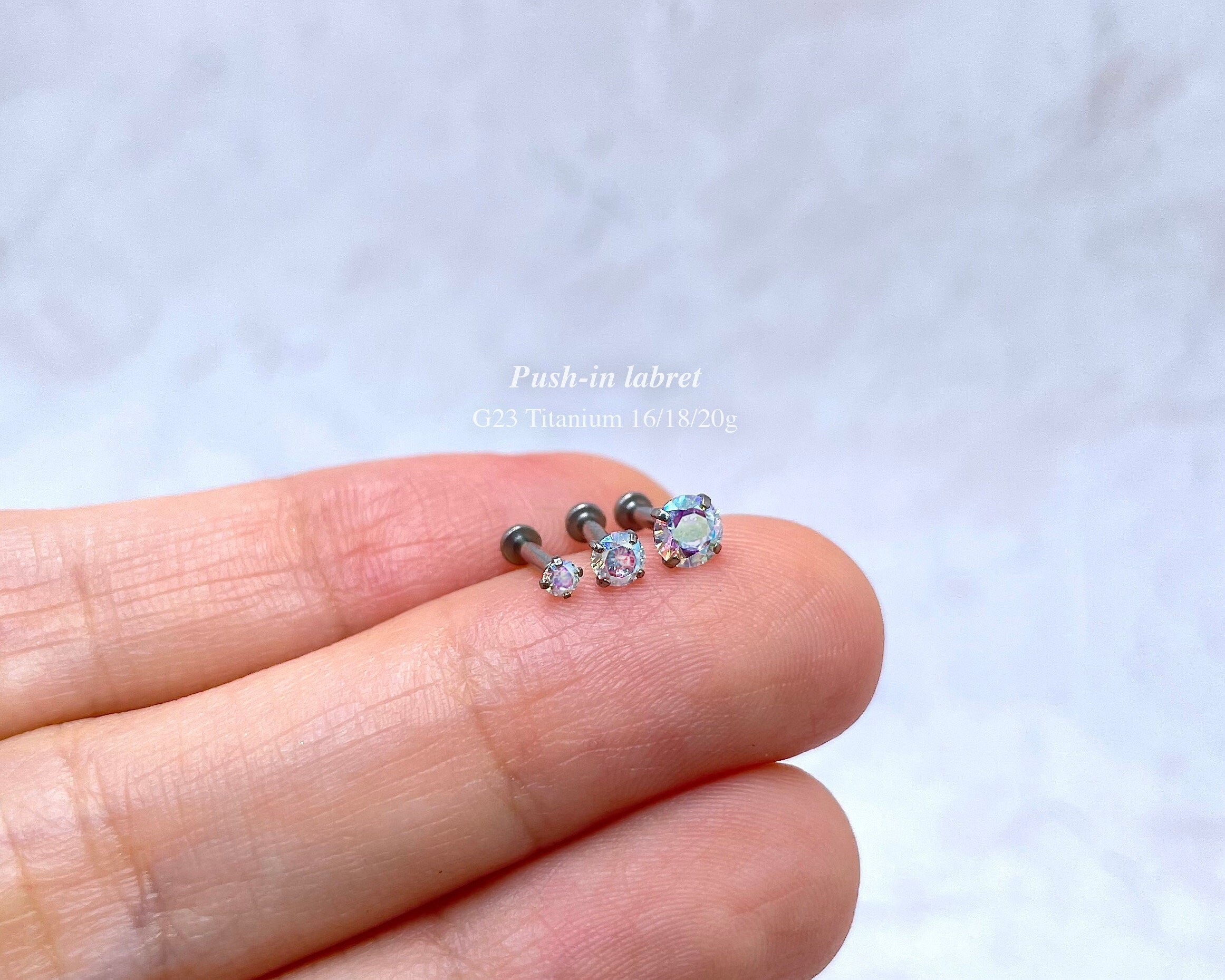 3pc 16G 3mm Star CZ Prong Set Earring Studs - Tragus Conch Helix Cartilage Ring
