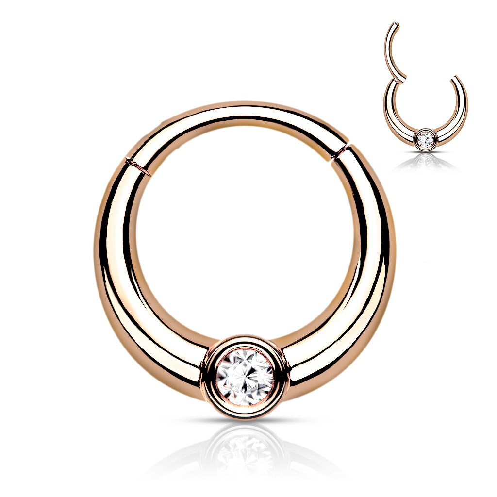 16g Minimalist Nose Ring Septum Piercing Rose-gold Silver - Etsy