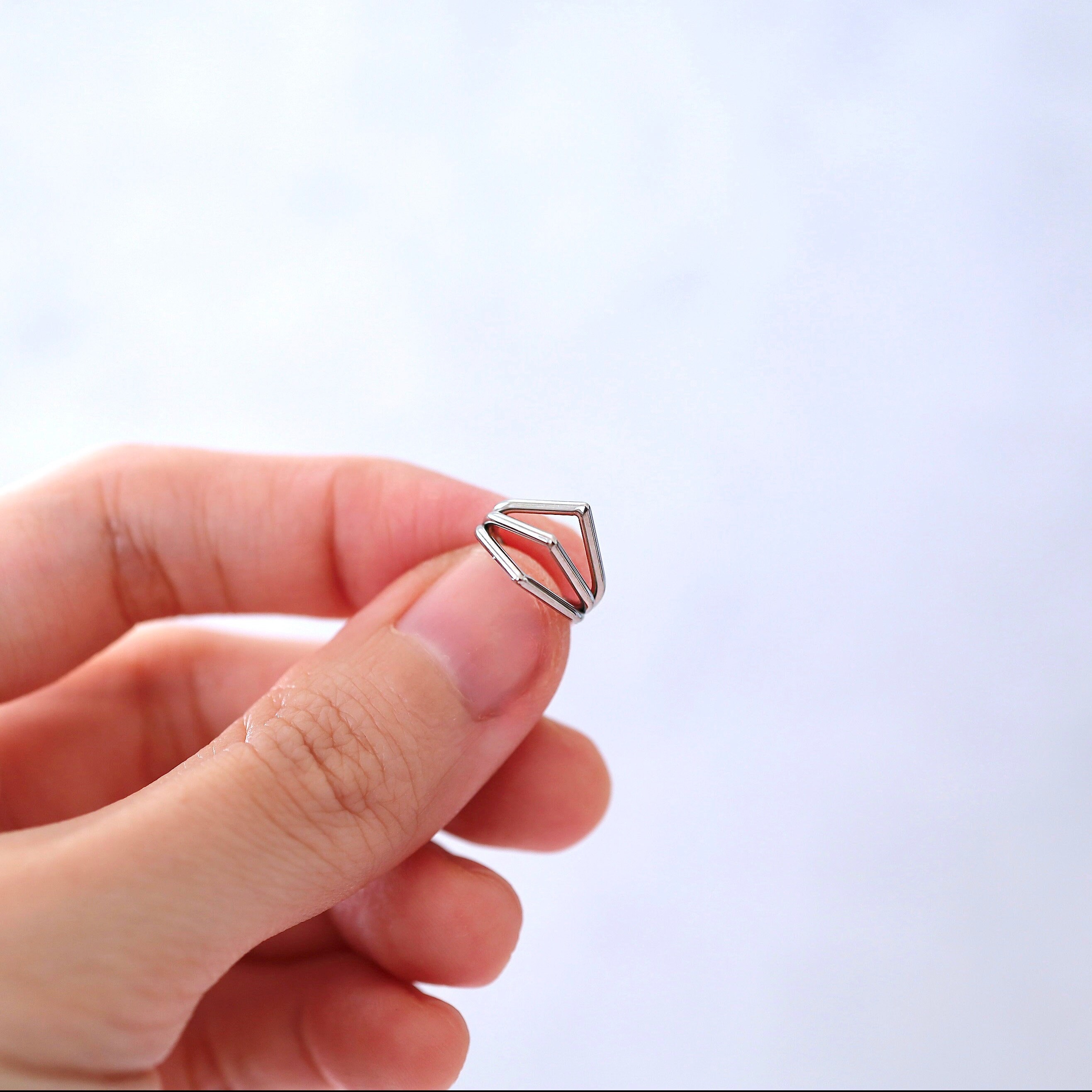 16g Clicker Triple Spike Conch Hoop, Conch Earring, Conch Ring