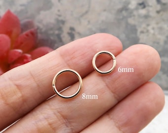 16g Minimalist Nose Ring 6mm 8mm Septum Piercing, Gold, Rose-gold