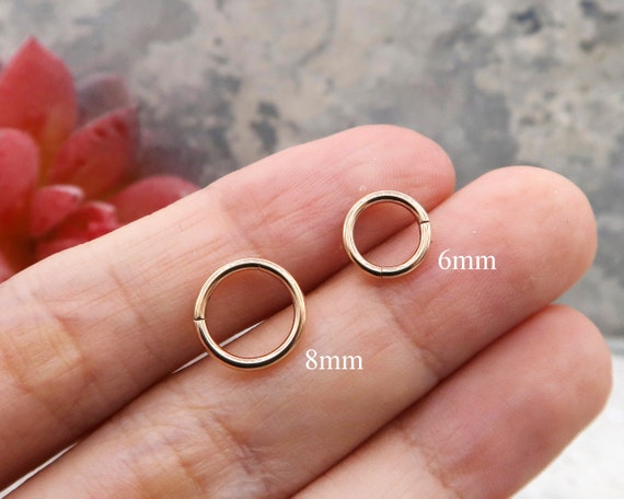 1pc Beaded Collar Septum Clicker 316L Surgical Steel 14 or 16g Nose Ring 