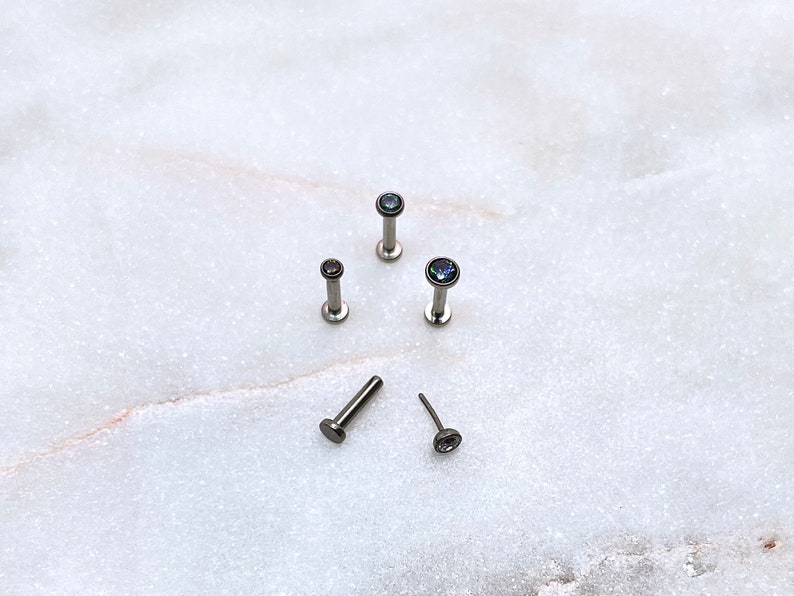 IMPLANT GRADE TITANIUM 20g 18g 16g Threadless Earring Tiny Cz - Etsy