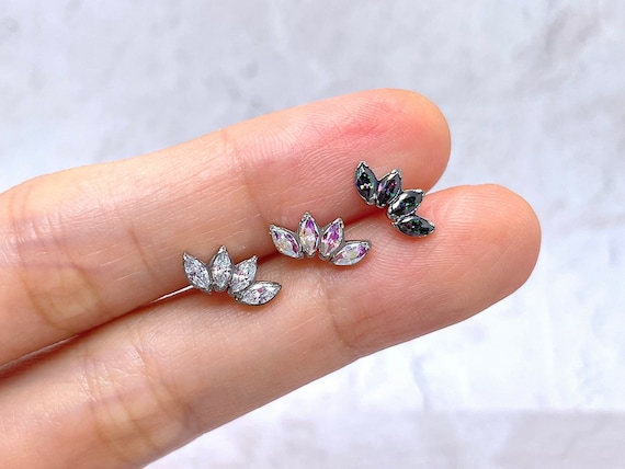 thumbnail image 2 of Titanium Pink Daisy Flower Screw Flat Back Stud Earrings, Non Tarnish Earrings, Implant Grade Titanium Waterproof Earrings, Minimal Earrings 2 of 14