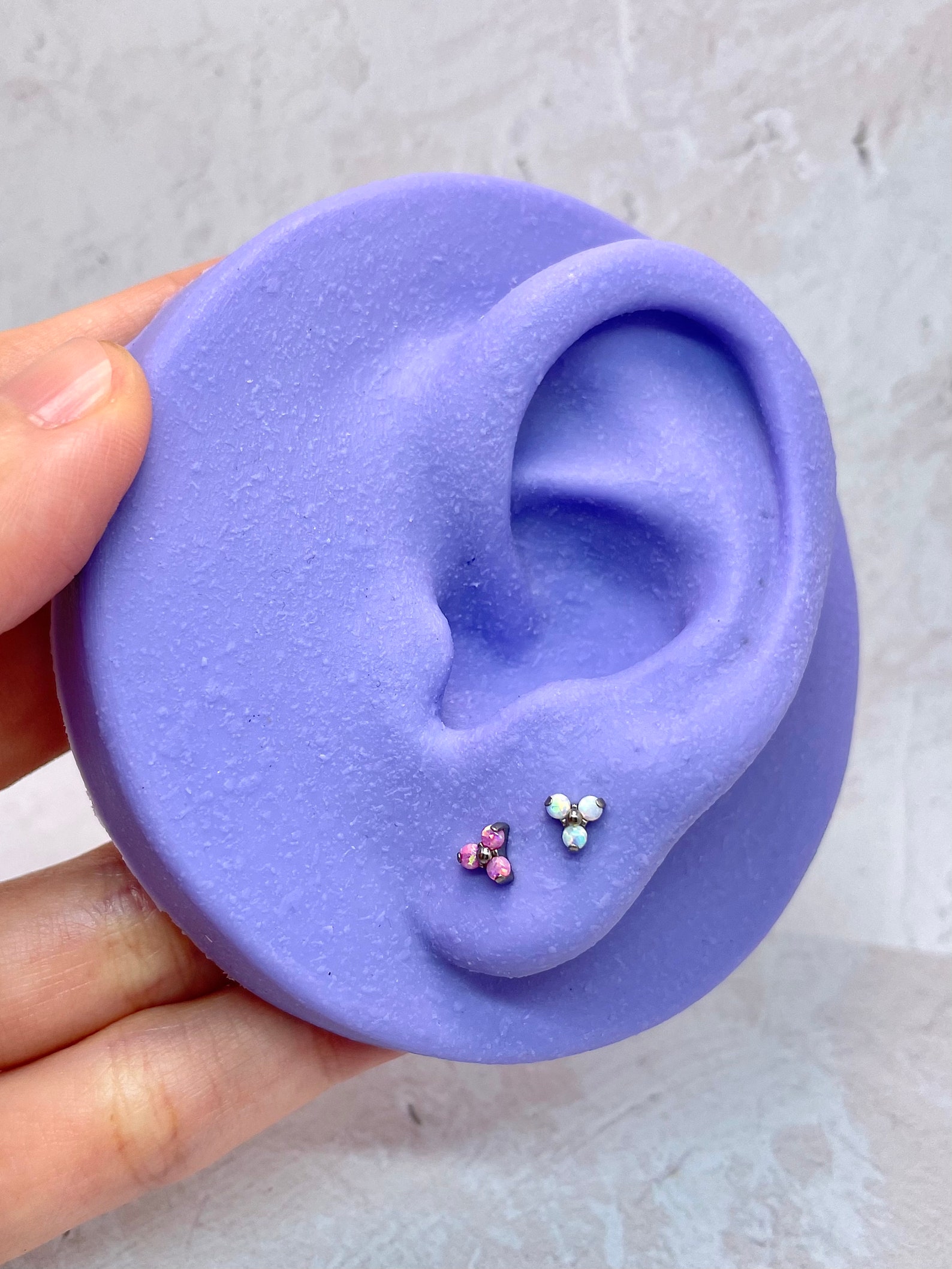 IMPLANT GRADE TITANIUM Flat Back Earring Opal Labret Stud Etsy