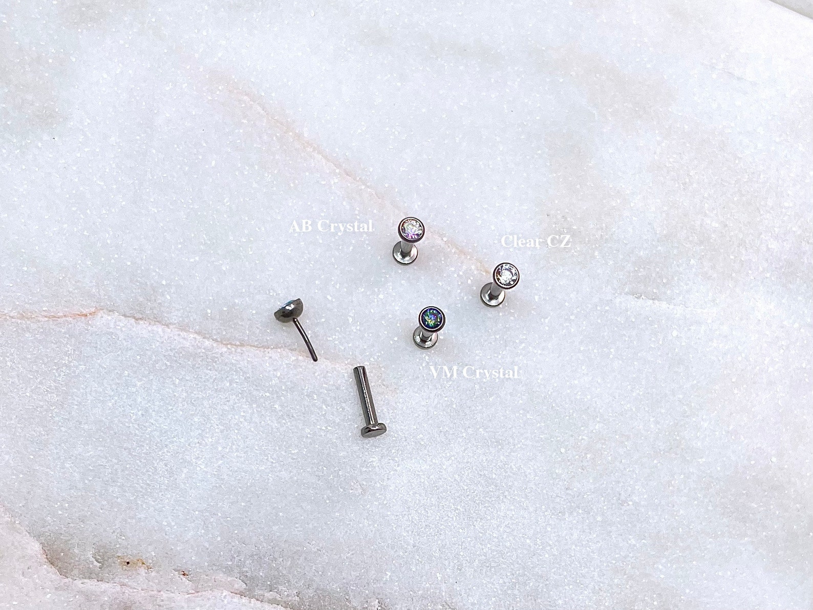 IMPLANT GRADE TITANIUM 20g 18g 16g Threadless Earring Tiny Cz - Etsy