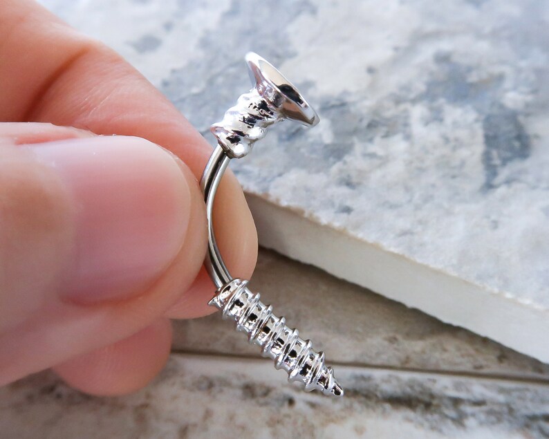 Navel Piercing 14G Surgical Steel Curved Barbell Screw Belly Button Rings Navel Ring Simple Belly Button Rings