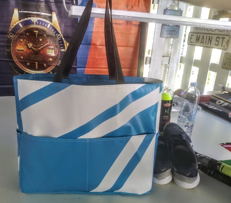 Tennis Bag Extraordinaire From Vinyl Banners From the Design Shop of Chris M. 2 Inside Sleaves for 2 Racquets