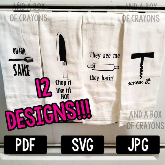 Kitchen Puns Flour Sack Towels Svg Kitchen Puns Svg Etsy