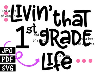Teacher Shirt , 1st grade SVG, First Grade svg, 1st grade teacher svg, Teacher svg, Teacher pdf, 1st grade pdf, First grade pdf