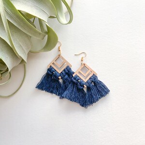 Pendientes Macramé Navy