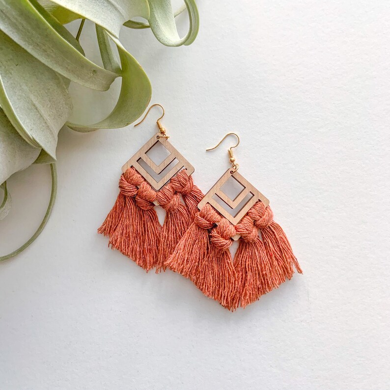 Macramé Earrings Rust