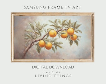 Orange Ast Kunst für Frame TV, Samsung Frame TV, digitaler Download, Vintage Kunst für Frame TV