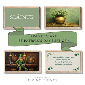 St Patricks Day Art for Frame TV, St Patricks Day Pack, St Patrick&#39;s Day Art, Set of 4