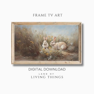 Easter Bunny Art | Easter Egg Art for Frame TV |  Digital Download | Digital Art for Frame TVs | Easter Decor | Vintage Art for Frame TV