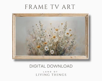 Wildflower Art for Frame TV, Samsung Frame TV Art, Digital Download, Spring Floral Art for Frame TV