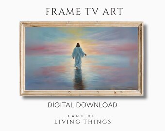 Frame TV Art Jesús caminando sobre el agua / Descarga digital de Jesús / Spring Easter TV Art para televisores Frame