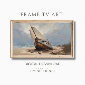 Shipwreck Nautical TV Art, Moody Summer Art for Samsung Frame TV |  Digital Download | Digital Art for Frame TVs