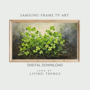 St. Patricks Day Wild Shamrocks Art, Samsung Frame TV Art, Saint Patricks Art for Frame TV