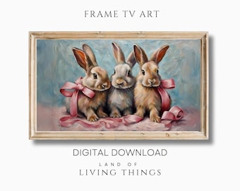 Easter Bunny Art | Easter Art for Frame TV |  Digital Download | Vintage Digital Art for Frame TVs | Easter Decor