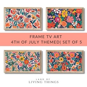 Samsung Frame TV Art, Matisse Inspired Art, Set of 4