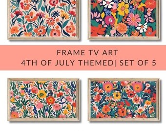 Samsung Frame TV Art, Arte inspirado en Matisse, Conjunto de 4