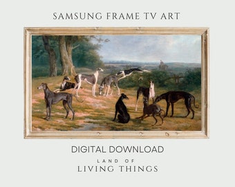 Greyhound Dog Vintage Art for Frame TV, Samsung Frame TV, Vintage Art for Frame TV