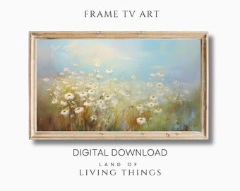 White Flower Art | Vintage Floral Art for Frame TV |  Digital Download | Digital Art for Frame TVs