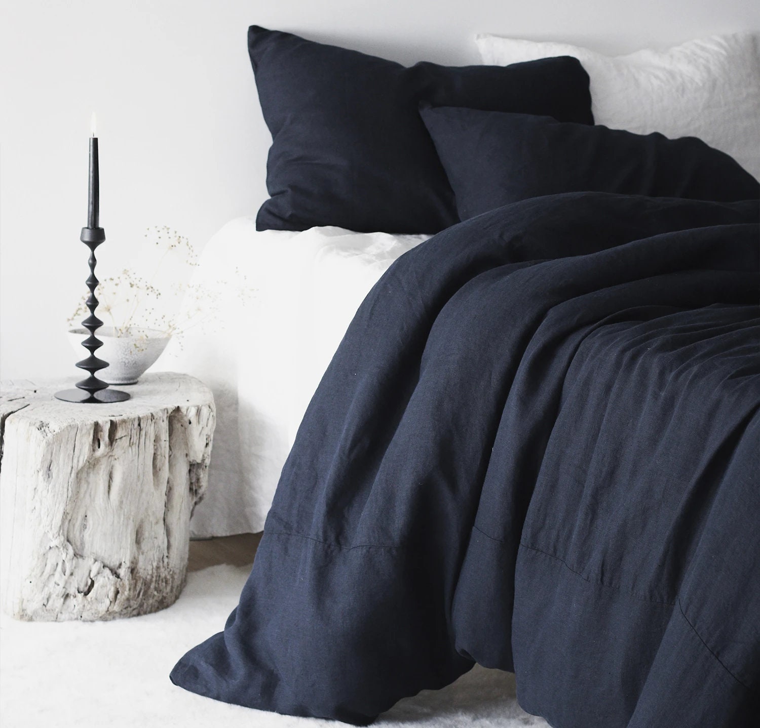 Navy Blue Linen Duvet Cover 100 Pure Navy Blue Linen Duvet Etsy