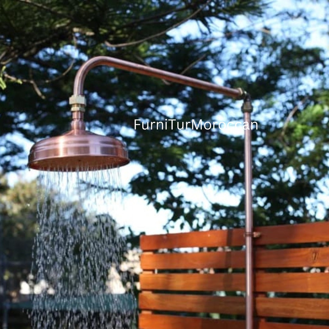Unlacquered Solid Copper Rain Shower Head, Rainfall Showerheads
