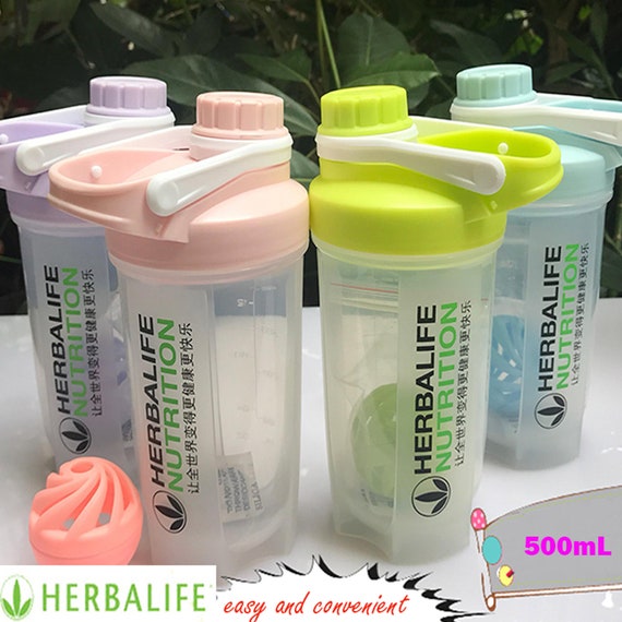 Handmade 500ML Herbalife Plastic Water Shake Bottle in Stock Items Adults  Handgrip Sports Space Cup Protein Powder Milkshake Shake Cup 