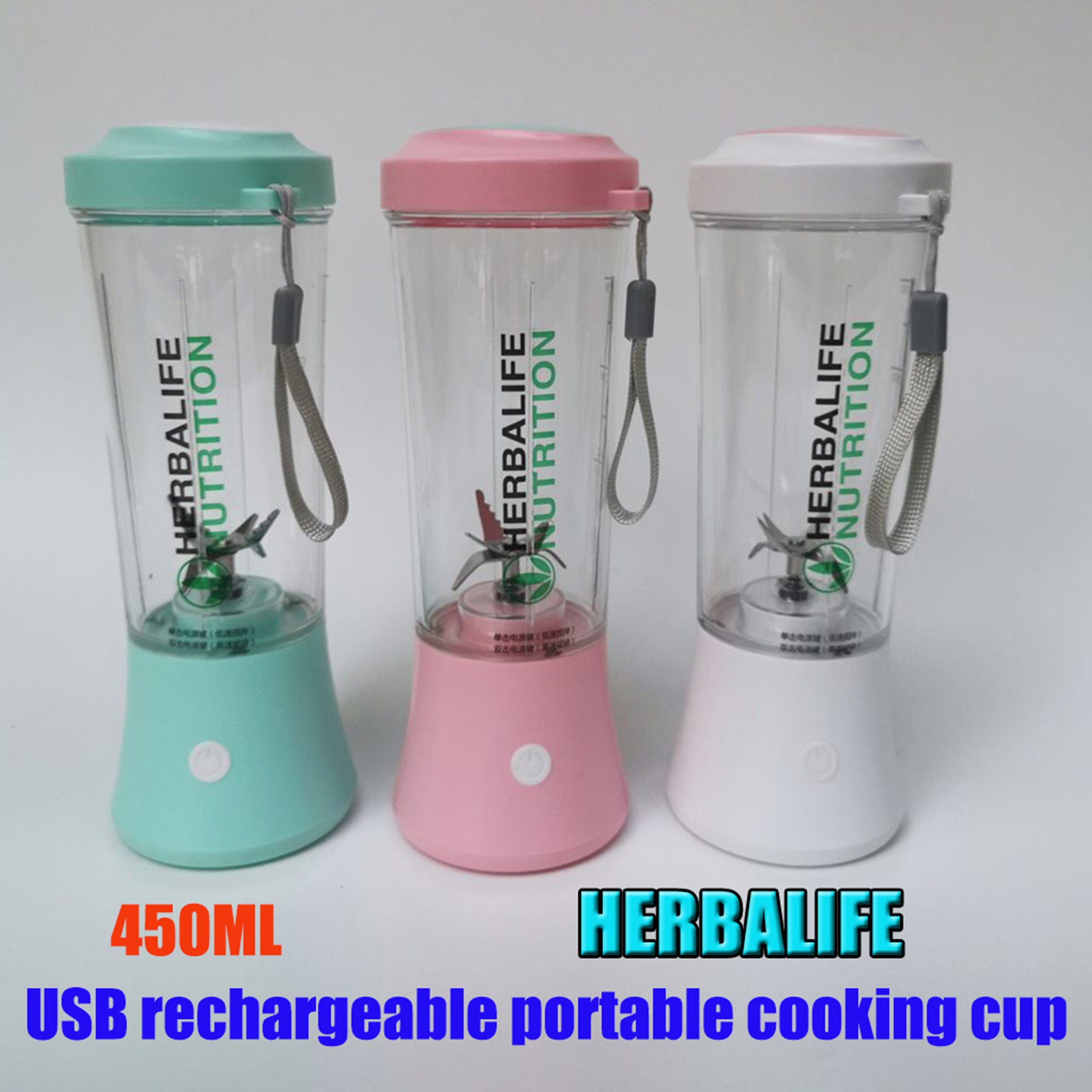 Couple Custom Gift HERBALIFE 450ML Portable Electric Mixer Cup  Multi-functional Fruit Juice Mixer Charging Portable Cooking Cup Juicer 