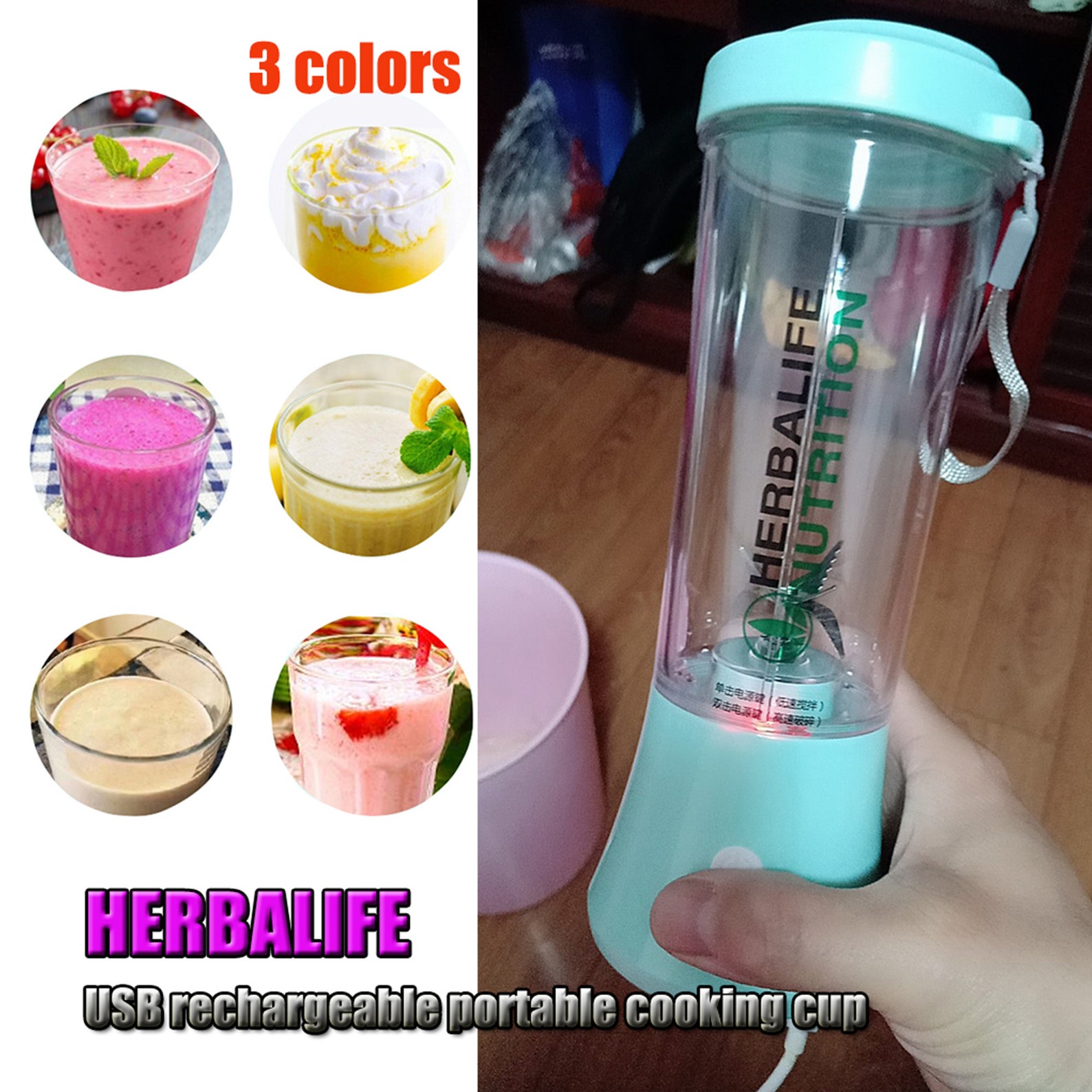 Couple Custom Gift HERBALIFE 450ML Portable Electric Mixer Cup Etsy UK