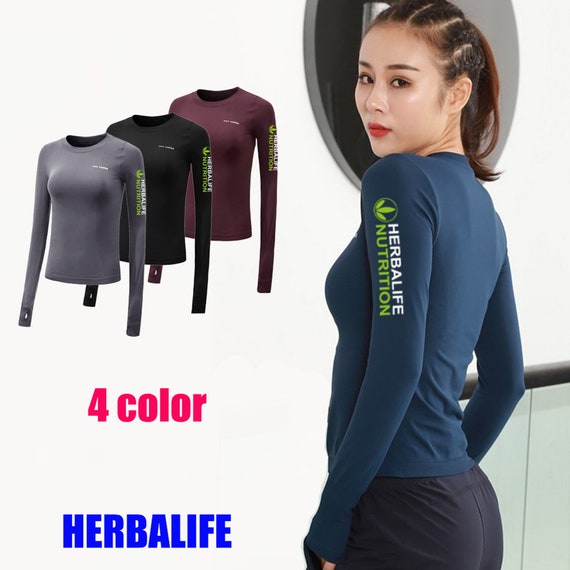 Womens Gym Tops Long Sleeve Sports T-shirt Fitness Workout Yoga