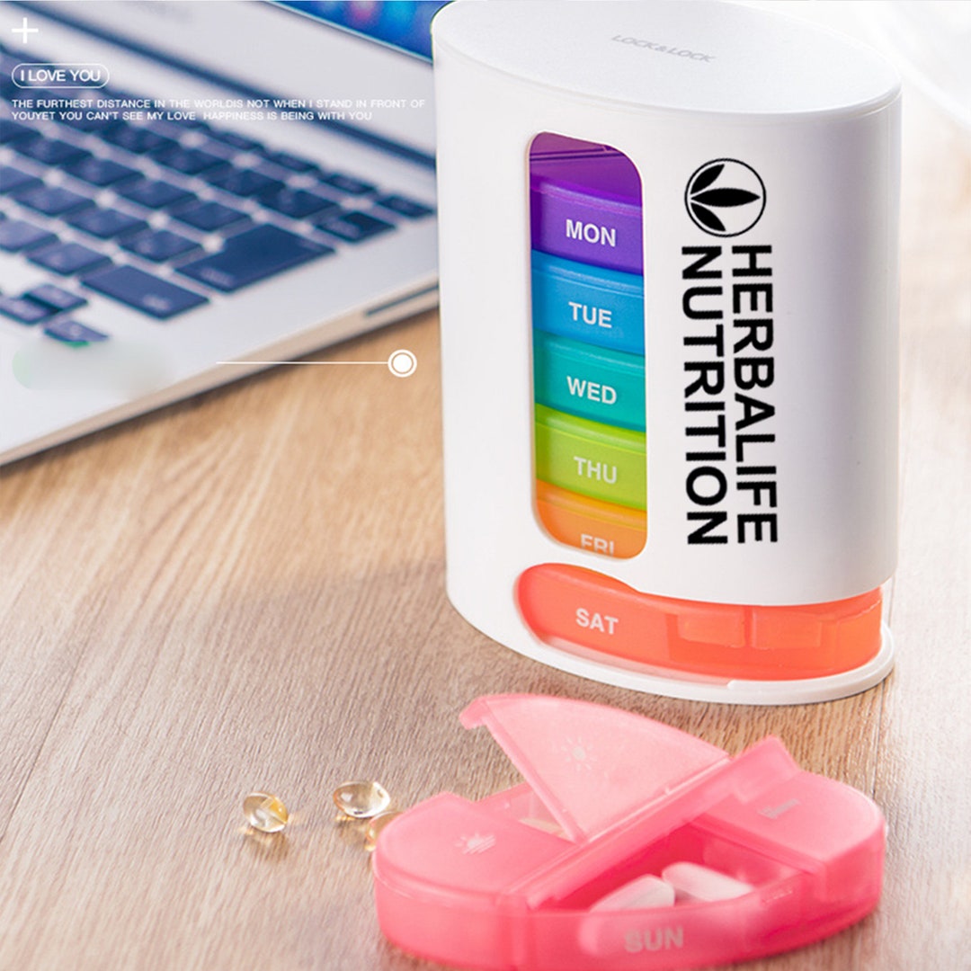 Handmade Custom Home HERBALIFE Weekly 7 Days Pill Box 28 Compartments