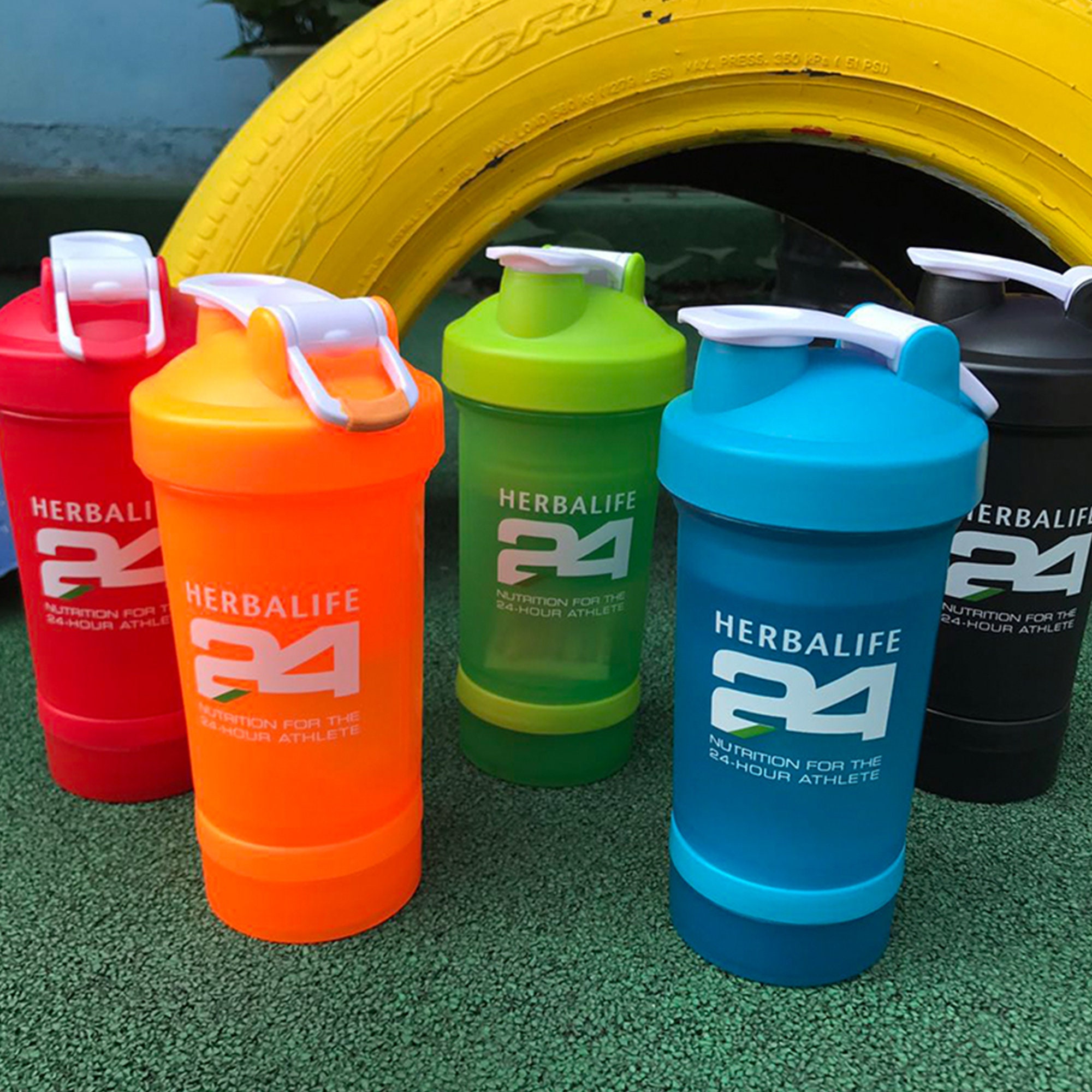 High Quality Herbalife 500ml Bottle Plastic Useful Sport Gym Protein Powder  Shaker Mixer Cup Bottle Three-layers Portable Kit 