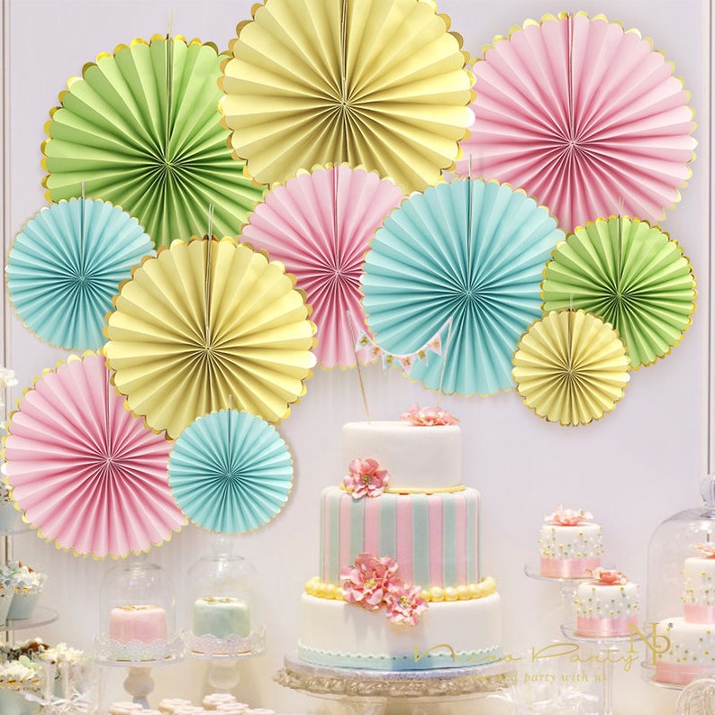 Garden Party Fan Decor Kit Decoration Paper Fan Backdrop Etsy