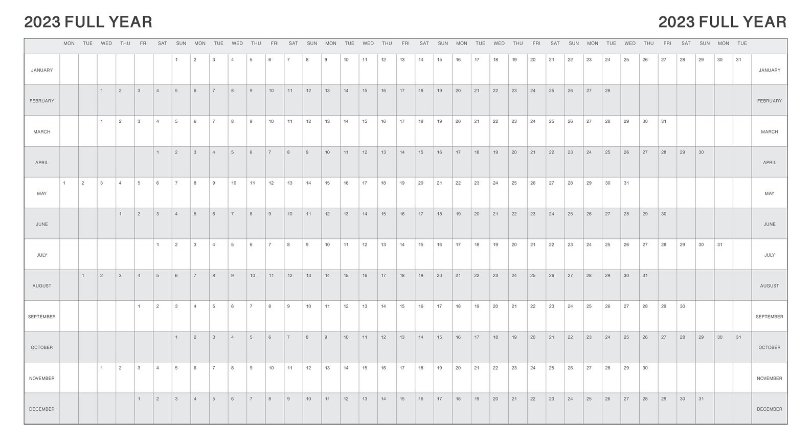 2022-2023 Full-year Calendar Pullout Fits Classic Planners - Etsy UK
