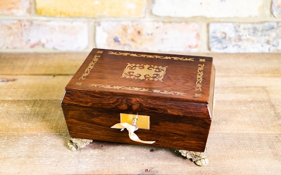 Regency Brass Inlay Table Box 1820