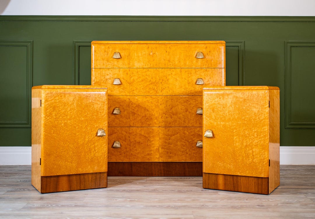 Art Deco Birds Eye Maple Bedroom Suite - Etsy
