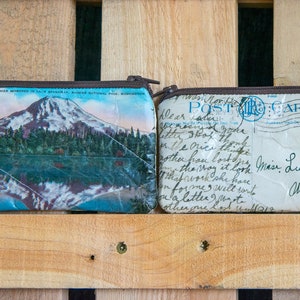 National Park Vintage Postcard Custom Coin Purse Earbud Holder Wallet with Key Ring Find Your Parks image 1