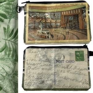 Vintage Postcard Pouch Midwest Cincinnati Kansas City St. Paul Des Moines Chicago Coin Purse Antique image 3